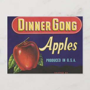 Abendessen Gong Äpfel Postkarte