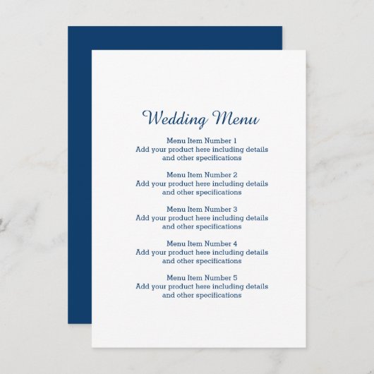 Abendessen Hochzeitsmenü mit Logo für den Anker de Menükarte (Vorne/Hinten)