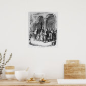 Abendessen, Illustration aus "Skizzen von Boz" Poster (Küche)