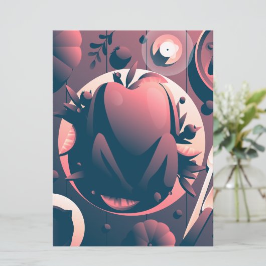 Abendessen im dunklen Erntedank Einladung (Stehend Vorderseite)