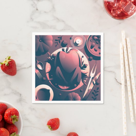 Abendessen im dunklen Erntedank Serviette (Beispiel)