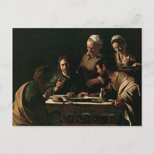 Abendessen im Emmaus, 1606 Postkarte (Vorderseite)