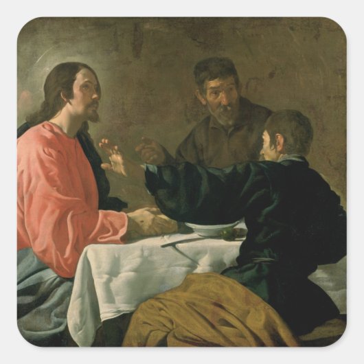 Abendessen im Emmaus, 1620 Quadratischer Aufkleber (Vorderseite)
