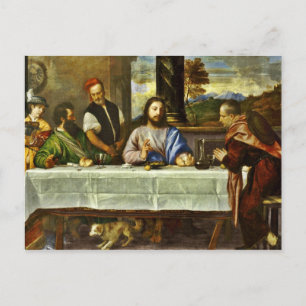 Abendessen im Emmaus mit Freunden Postkarte