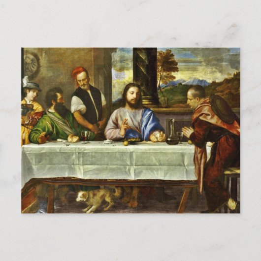 Abendessen im Emmaus mit Freunden Postkarte (Vorderseite)