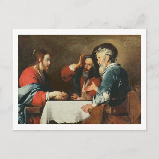 Abendessen im Emmaus (Öl auf Leinwand) 2 Postkarte (Vorderseite)
