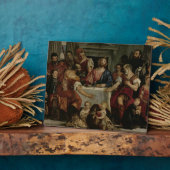 Abendessen im Emmaus (Öl auf Leinwand) Fotoplatte (Seite)