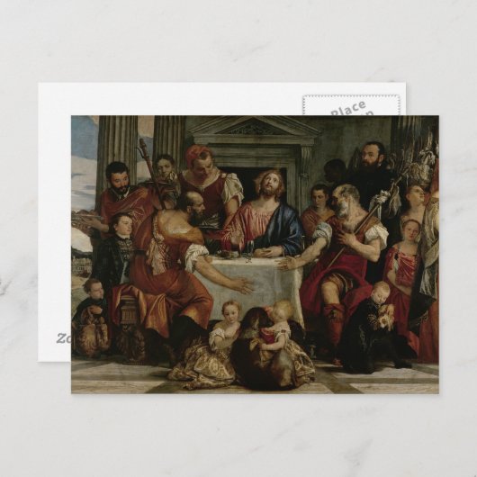 Abendessen im Emmaus (Öl auf Leinwand) Postkarte (Vorne/Hinten)