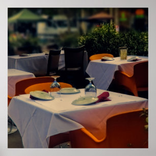 Abendessen im Freien auf einem Poster