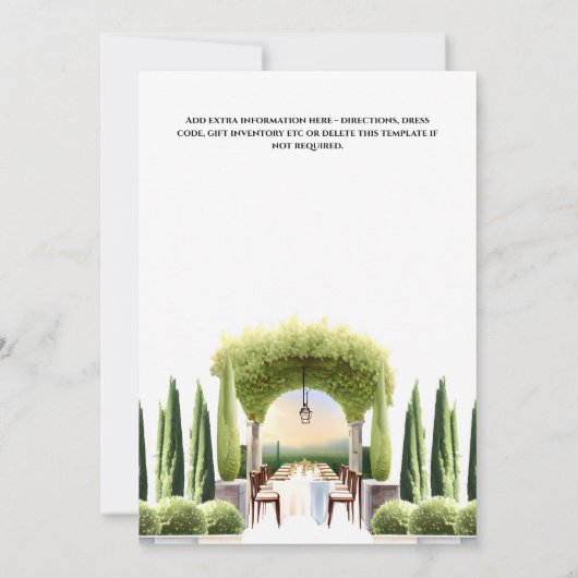 Abendessen im Weinkeller Probe Italienisch al fres Einladung (Rückseite)