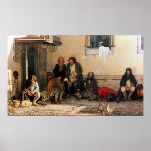 Abendessen im Zemstvo, 1872 Poster (Vorne)