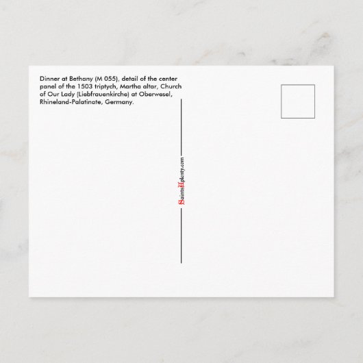Abendessen in Bethany (M 055) Postkarte (Rückseite)