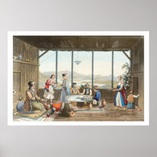 Abendessen in Delphi zu Ehren des Malers von Poster