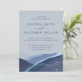 Abendessen in den Bergen blauer Staub Einladung (Stehend Vorderseite)