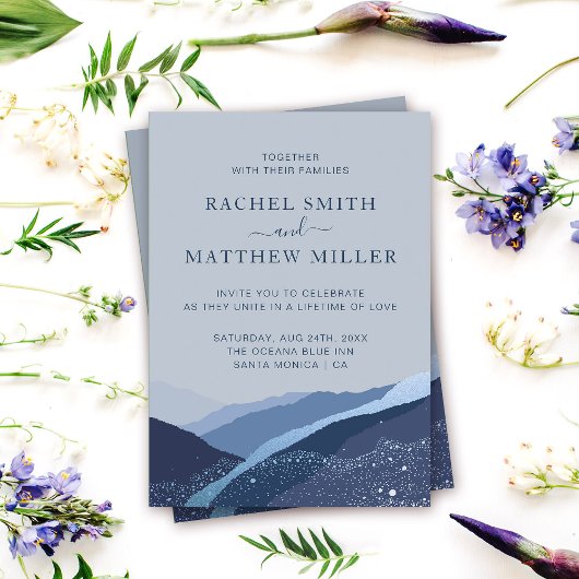 Abendessen in den Bergen blauer Staub Einladung