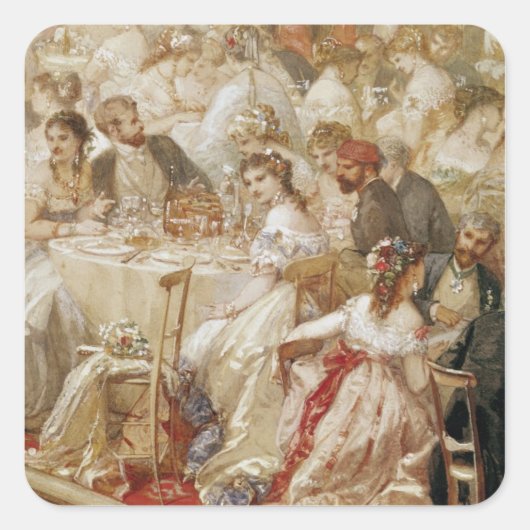 Abendessen in den Tuilerien, 1867 Quadratischer Aufkleber (Vorderseite)