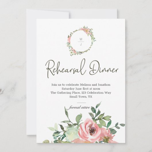 Abendessen in der Probe "Eggshell" und "Blush" (Vorderseite)