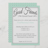 Abendessen in Party Einladung (Vorne/Hinten)