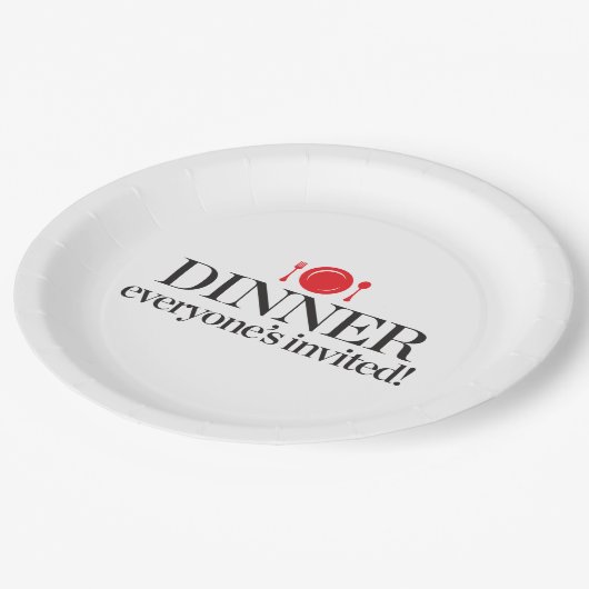Abendessen jeder eingeladen pappteller (Schrägansicht)