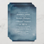 Abendessen mit blauer Probe. Moderne Wasserfarbenf Einladung (Vorne/Hinten)