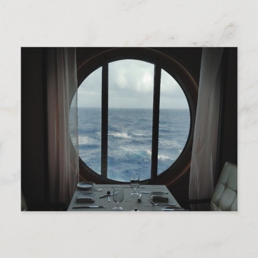 Abendessen mit Blick auf den Ozean Postkarte (Vorderseite)