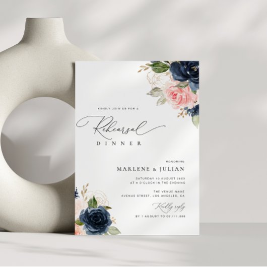 Abendessen mit blühender Probe Einladung