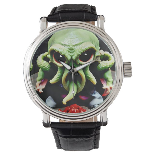Abendessen mit Cthulhu Armbanduhr (Vorderseite)