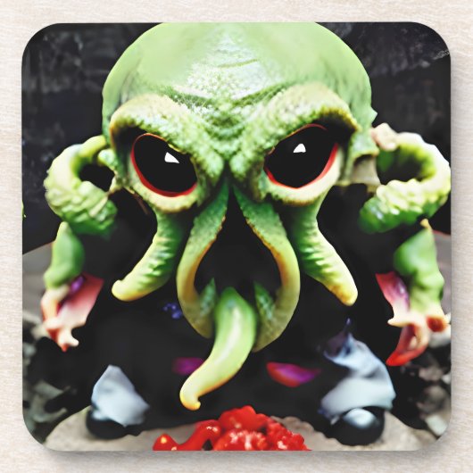 Abendessen mit Cthulhu Getränkeuntersetzer (Vorderseite)