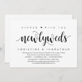 Abendessen mit den Neuvermählten, Hochzeitsfeier Einladung (Vorne/Hinten)