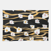 Abendessen mit Eiern und Nudeln Geschirrtuch (Horizontal)