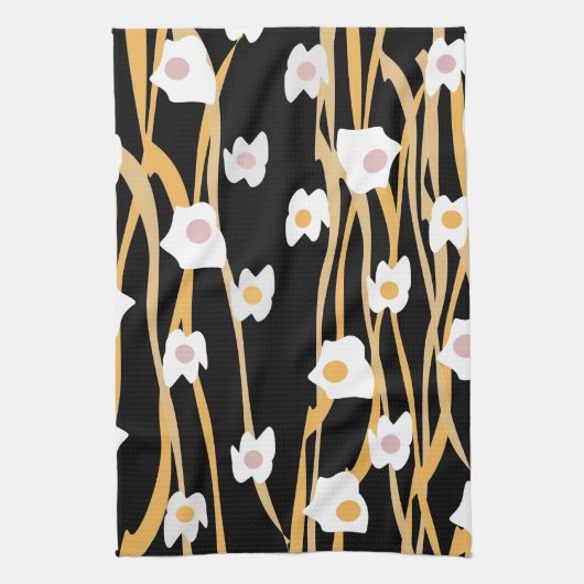 Abendessen mit Eiern und Nudeln Geschirrtuch (Vertikal)