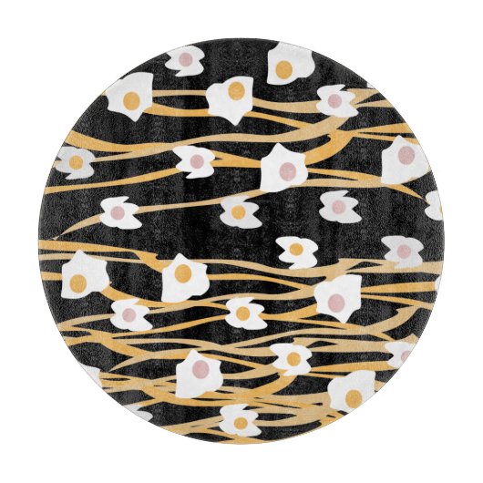 Abendessen mit Eiern und Nudeln Schneidebrett (Vorderseite)