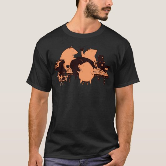 Abendessen mit Freunden lustig T-Shirt (Vorderseite)