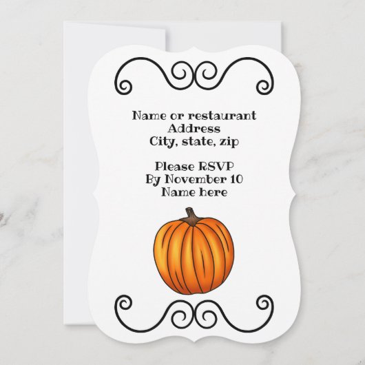 Abendessen mit freundlichem Erntedank Einladung (Rückseite)