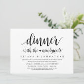 Abendessen mit frisch verheirateten Kindern, Hochz Einladung (Stehend Vorderseite)
