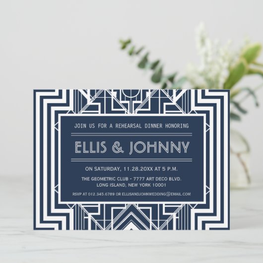 Abendessen mit geometrischer Probe: Einladungen (Stehend Vorderseite)