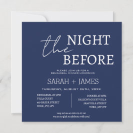 Abendessen mit Minimalistischer Probe am Hochzeits Einladung