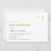 Abendessen mit moderner nautischer Probe Einladung (Vorderseite)