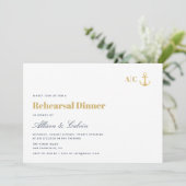 Abendessen mit moderner nautischer Probe Einladung (Stehend Vorderseite)