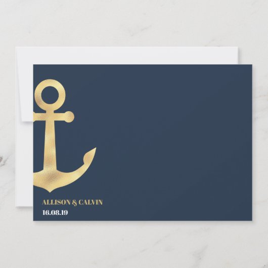 Abendessen mit moderner nautischer Probe Einladung (Rückseite)