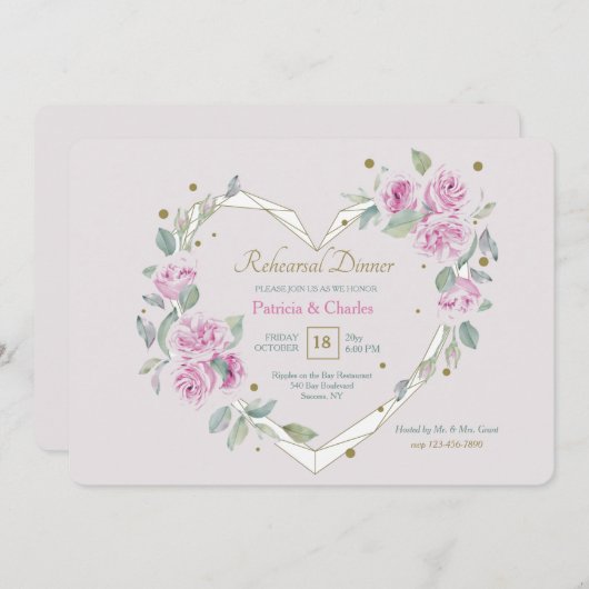 Abendessen mit Probe Einladung (Vorne/Hinten)