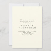 Abendessen mit Schwarz-weißer geometrischer Probe Einladung (Vorderseite)