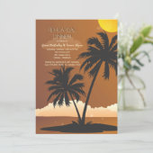 Abendessen mit tropischer Probe Einladung (Stehend Vorderseite)
