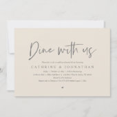 Abendessen mit uns, Hochzeit Probe Dinner Einladung (Vorderseite)
