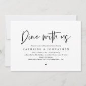 Abendessen mit uns, Hochzeit Probe Dinner Einladung (Vorderseite)