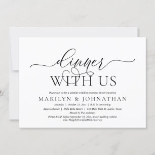 Abendessen mit uns, Hochzeitsfeier Probe Einladung