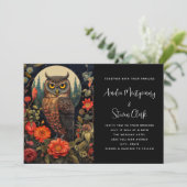 Abendessen mit Vollmondhochzeit Einladung (Stehend Vorderseite)