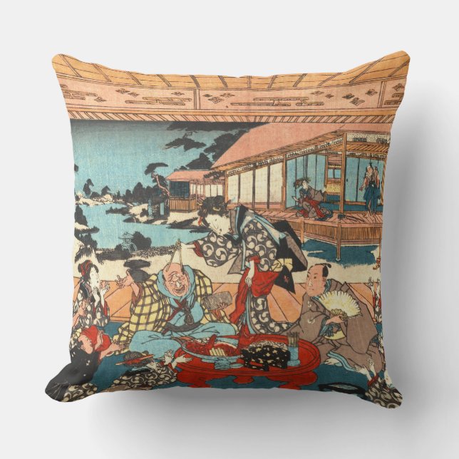 Abendessen-Party 1840 Kissen (Vorderseite)