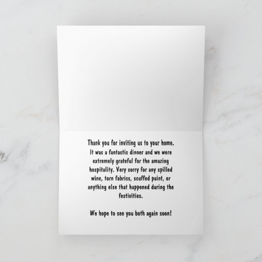 Abendessen Party Disco Dolcefarniente Dankeskarte (Innenseite)