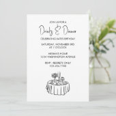 Abendessen Party Einfach Elegante Einladung (Stehend Vorderseite)